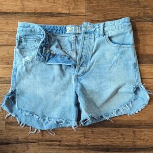 Free People We The Free Denim Frayed Hem Women Shorts